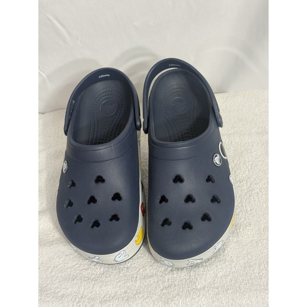 Mickey Mouse Crocs Sz Wmns 8 Mns 6 Clogs Navy Slip On